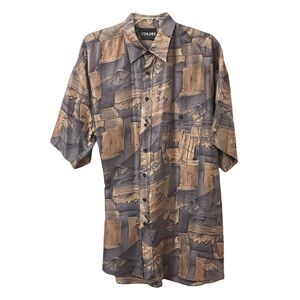 Metallic Silk Business-Casual Collared Short-Sleeve Shirt Colore Italia Perfect